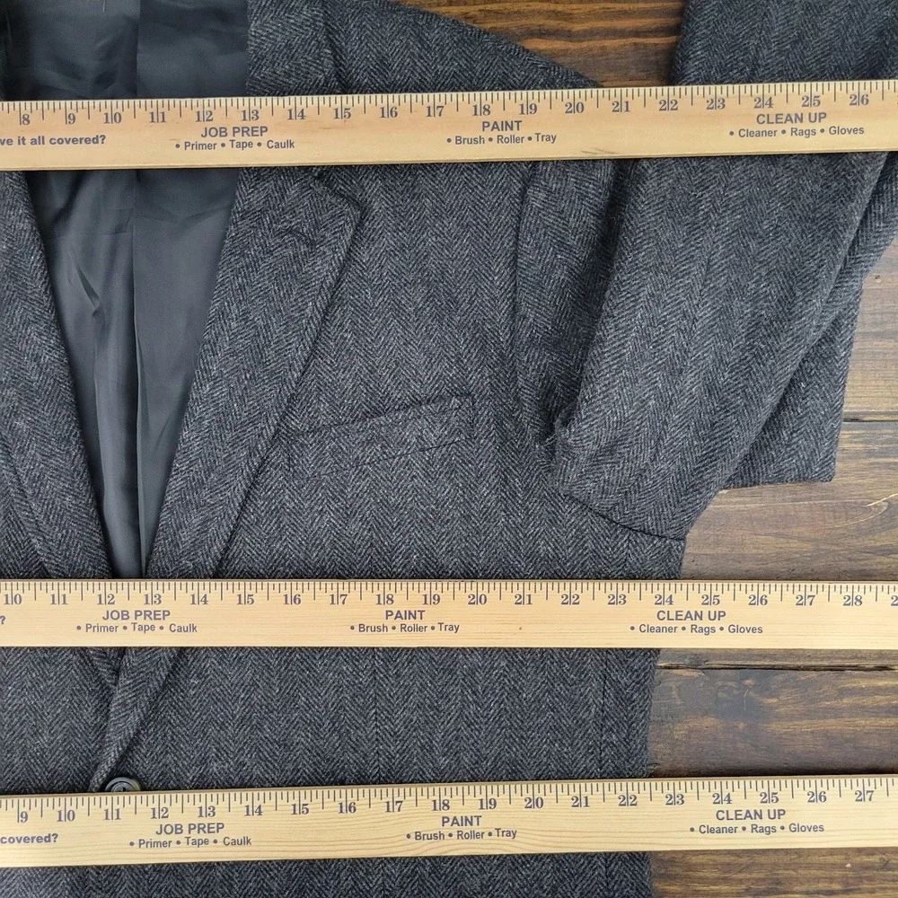 Merona Men's Tweed Sport‎ Coat Blazer Two Button Gray Herringbone Wool Blend 48R